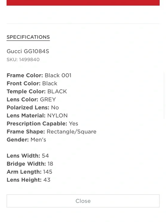 Gucci GG1084S Black Sunglasses - Picture 2 of 8